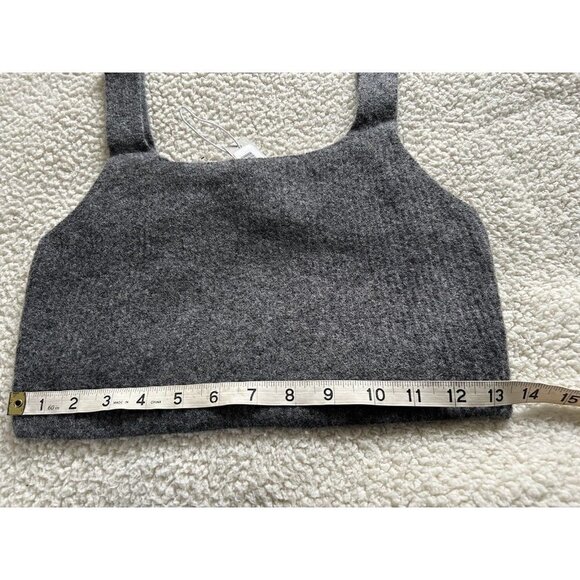 Everlane Charcoal Grey Wool Yak Blend Knit Cozy Stretch Crop Vest Tank Top Sz M - Picture 12 of 14